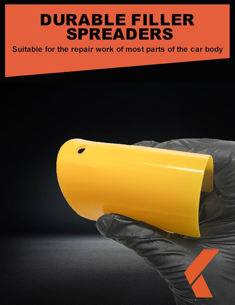 KREFINISH Body Filler Spreaders (Pack of 100) - 6" Yellow Reusable Plastic Spreader for Automotive Fillers, Putties, Glazes, Caulks and Paint - Image 5